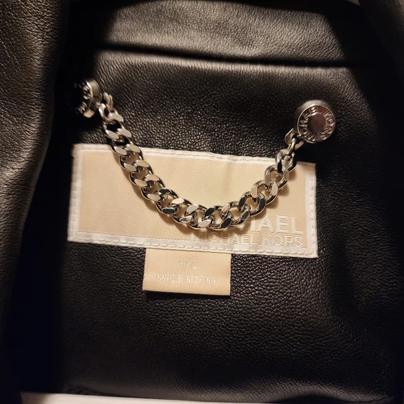 Michael Kors Black Leather Biker Jacket - Picture 5 of 6